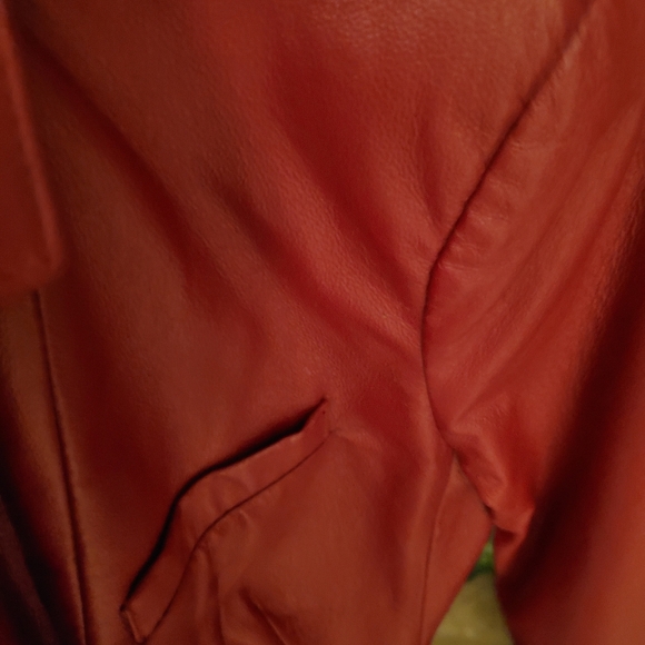 Newport News Red/Wine Leather Jacket S 8 - Picture 10 of 12
